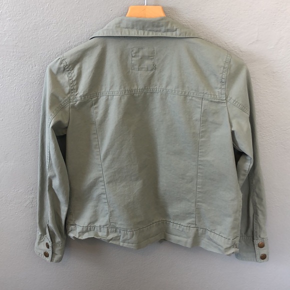 GAP Factory Khaki Cotton Canvas Military Utility Style Green Jacket Y2K XS - Picture 7 of 8